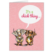 Dachshund It's a Chick Thing Girls Only Invitation Card