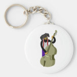 Dachshund Jazz Bass Player Keychains