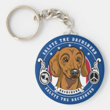 Dachshund Keychain Blue
