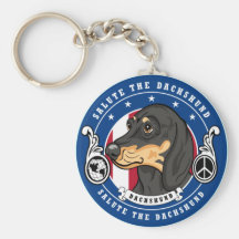 Dachshund Keychain Blue