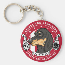 Dachshund keychain RED
