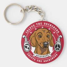 Dachshund keychain RED