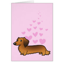 Dachshund Love (longhair) Greeting Cards