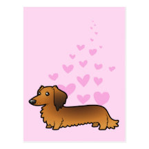 Dachshund Love (longhair) Postcard