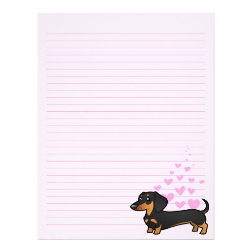 Dachshund Love (smooth coat) Letterhead Template