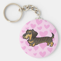 Dachshund Love (wirehair) Key Chain