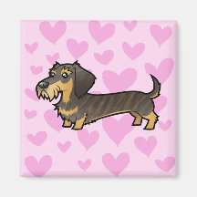 Dachshund Love (wirehair) Refrigerator Magnets