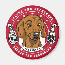 Dachshund Magnet Round