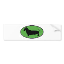 Dachshund Oval Green-Plain