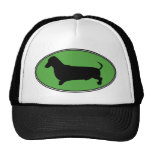 Dachshund Oval Green-Plain Mesh Hat