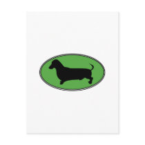 Dachshund Oval Green-Plain Post Card