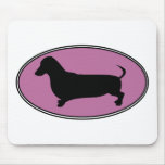 Dachshund Oval Pink Mousepad