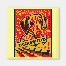 Dachshund Propaganda Fridge Magnet