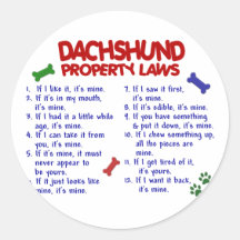Dachshund Property Laws 2 Sticker