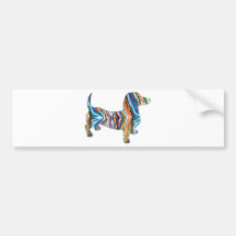 Dachshund - Psychedelic Zbra Doxie Bumper Sticker