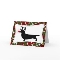Dachshund Reindeer Christmas Card