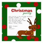 dachshund reindeer personalized invitation