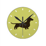 Dachshund Silhouette on Green - Colour Customizabl