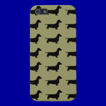 Dachshund Silhouette Pattern on any color iphone cases
