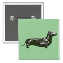 dachshund skeleton buttons