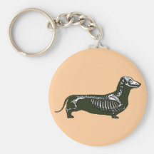 dachshund skeleton keychains