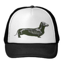 dachshund skeleton trucker hat