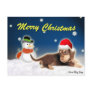 Dachshund Snowman Christmas Postcard