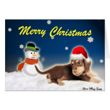 Dachshund Snowman (Customizable) Card