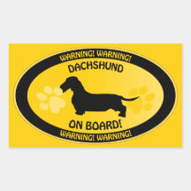 Dachshund [wire-haired] Xing Rectangle Stickers