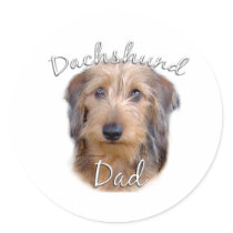 Dachshund (wirehaired) Dad 2 Round Stickers