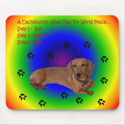 Dachshund World Peace Mouse Mouse Mat by cyndrecreations