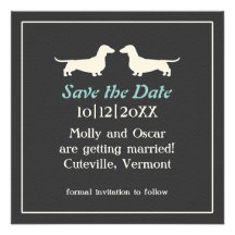 Dachshunds Custom Wedding Save the Date Invitation