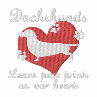 Dachshunds Leave Paw Prints Embroidered Polo Shirt by MenagerieMayhem