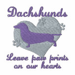 Dachshunds Leave Paw Prints Pink embroidered shirts
