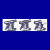 Dachshunds Rock Triple Sticker bumper stickers
