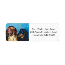 Dachsund Puppies Return Address Mail Stickers Return Address Label
