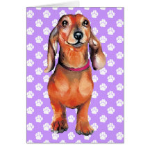 Dachsund Red Doxie Greeting Cards