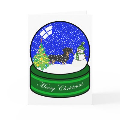 dachsund snow globe card by TheDogShop