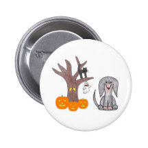 Dacshund Black Fall Button