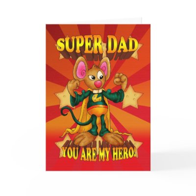 Dad Birthday Card - Super Dad Mouse Card - Super M by moonlake