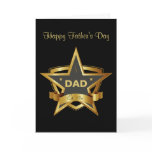 Dad Black and Gold Star Father's Day Card