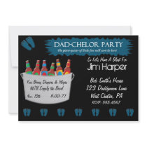 Dad-chelor Diaper Keg Party Invitations