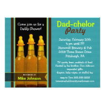 Dad-chelor Party - Daddy Baby Shower Invitations
