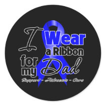 Dad - Colon Cancer Ribbon Round Stickers