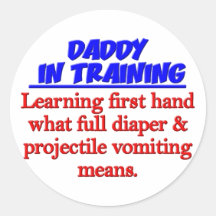 Dad in Training Round Sticker