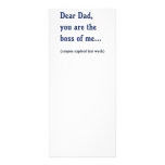 Dad is Boss of Me Customized Rack Card