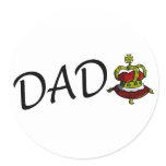 Dad (King) Round Stickers