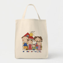 Dad, Mom, Big Sis, Middle Sis, Little Brother Tote Bag