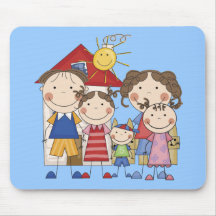Dad, Mom, Big Sis, Middle Sis, Little Brother Mousepad