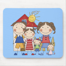 Dad, Mom, Big Sister, Middle Brother, Baby Sis Mousepad